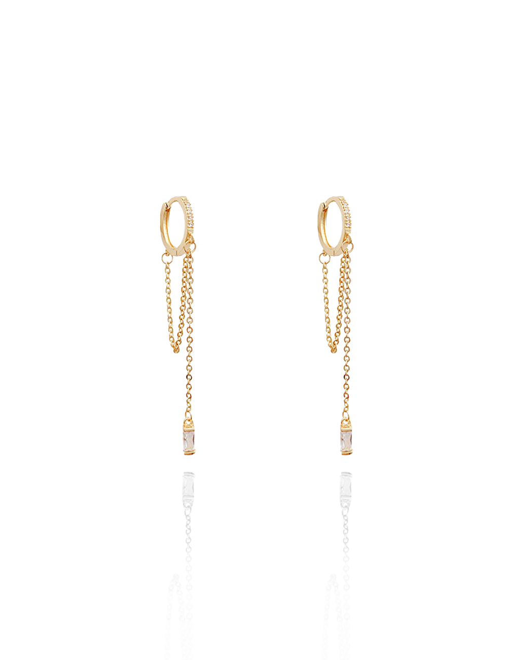 14Karat gold plated cubic Tassel earring