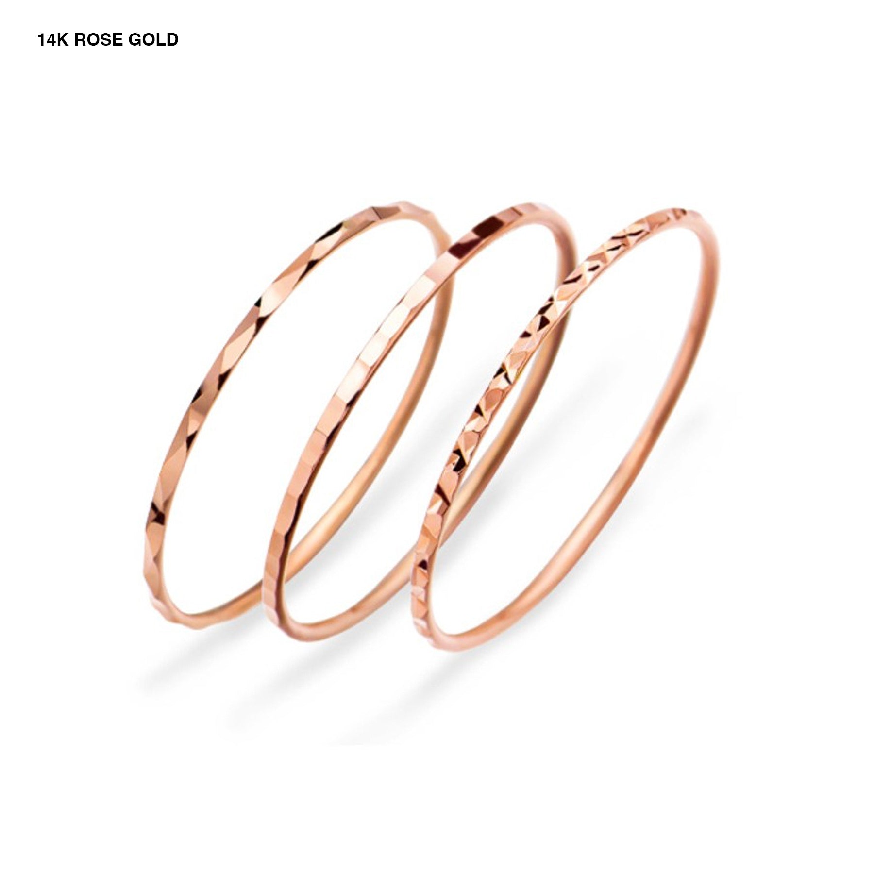 14K Solid Gold Thin Stacking Ring