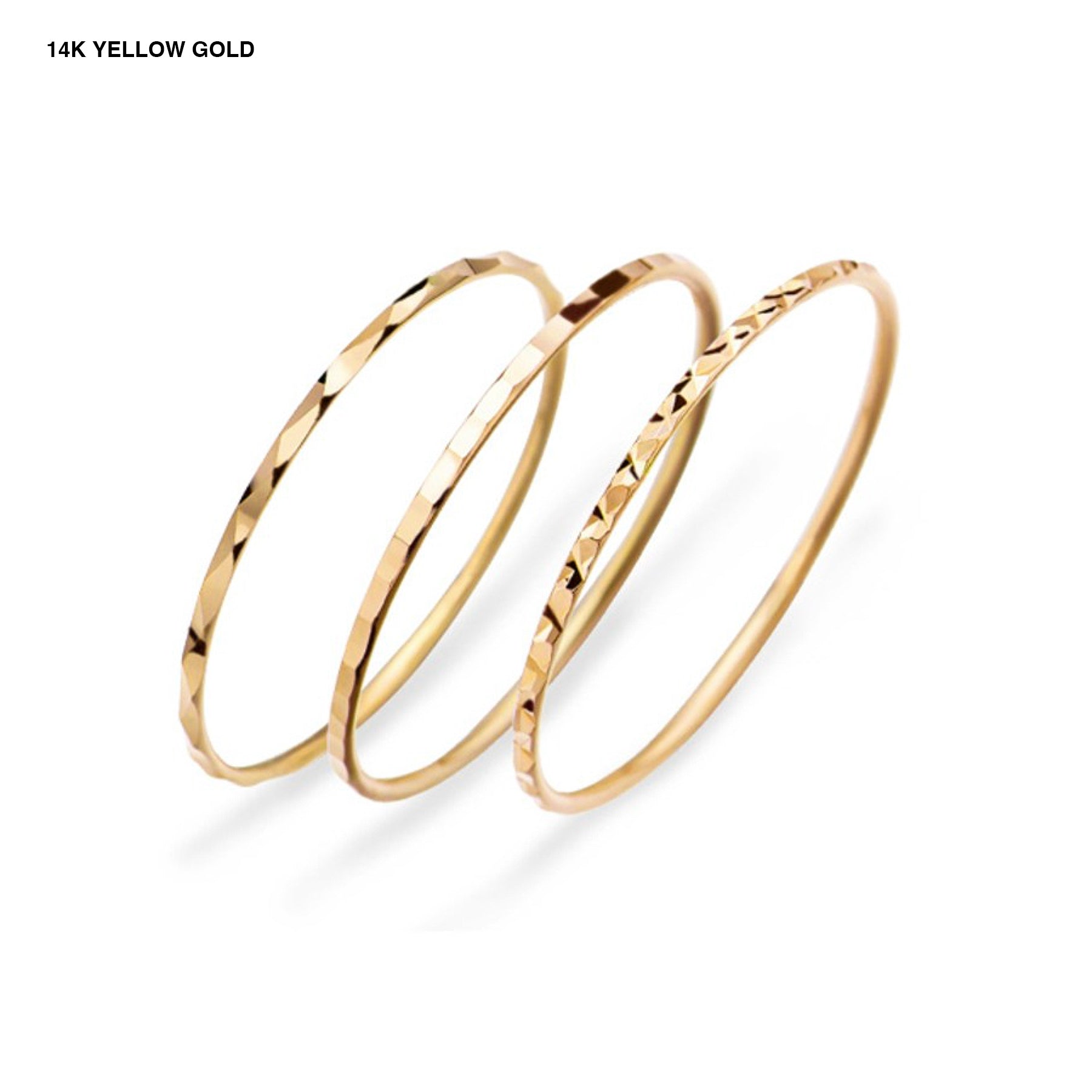 14K Solid Gold Thin Stacking Ring