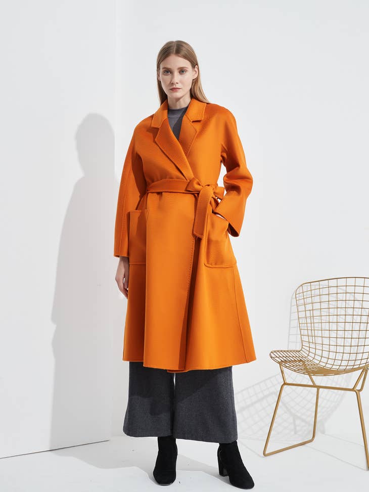 Organic Cashmere Double-Faced Wrap Coat