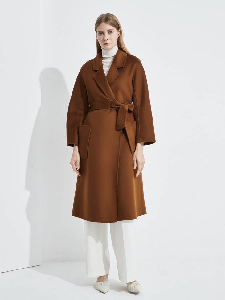 Organic Cashmere Double-Faced Wrap Coat