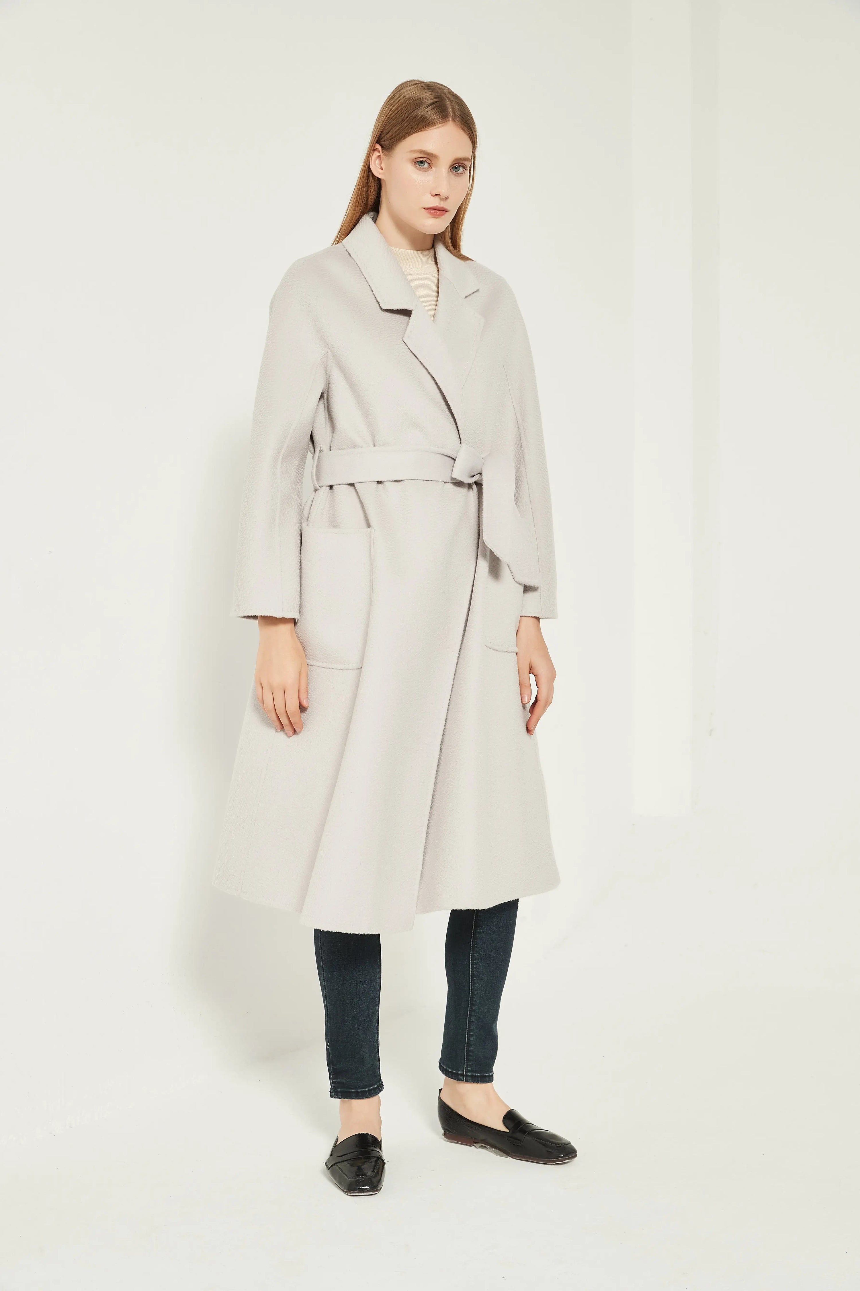 Organic Cashmere Double-Faced Wrap Coat