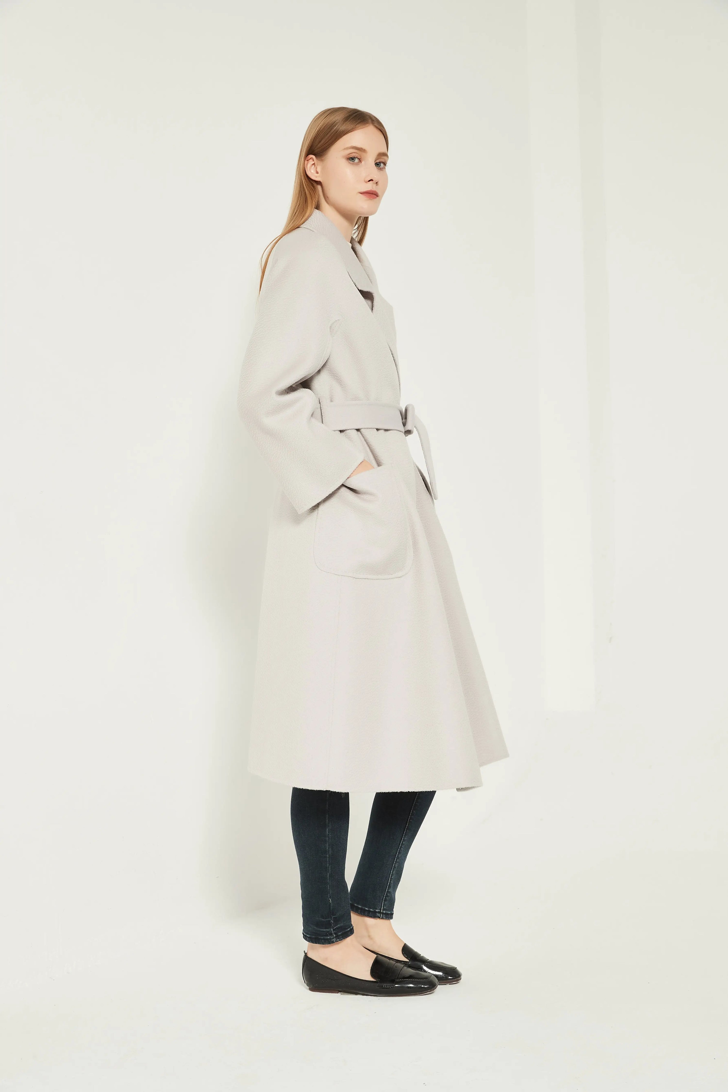 Organic Cashmere Double-Faced Wrap Coat