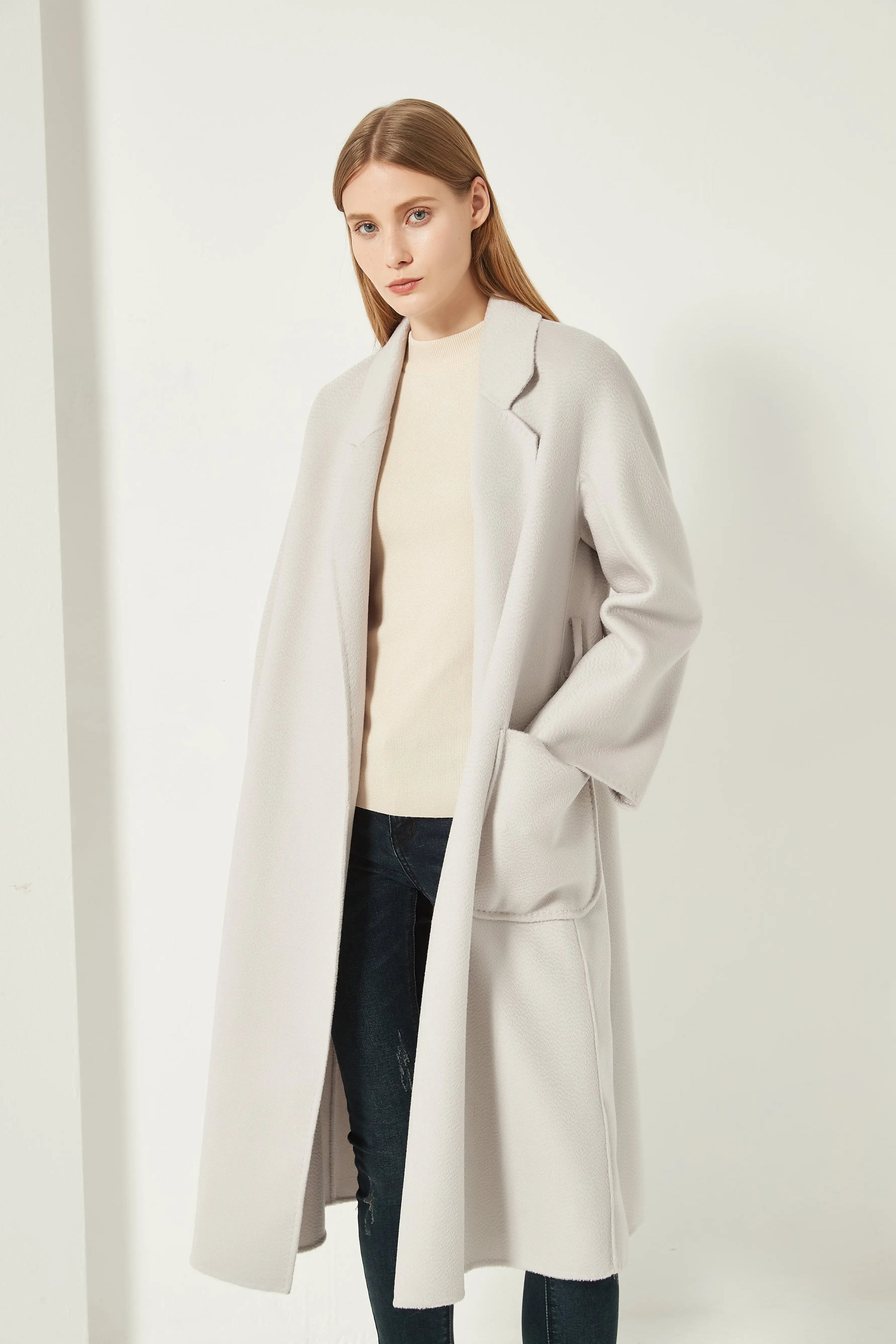 Organic Cashmere Double-Faced Wrap Coat