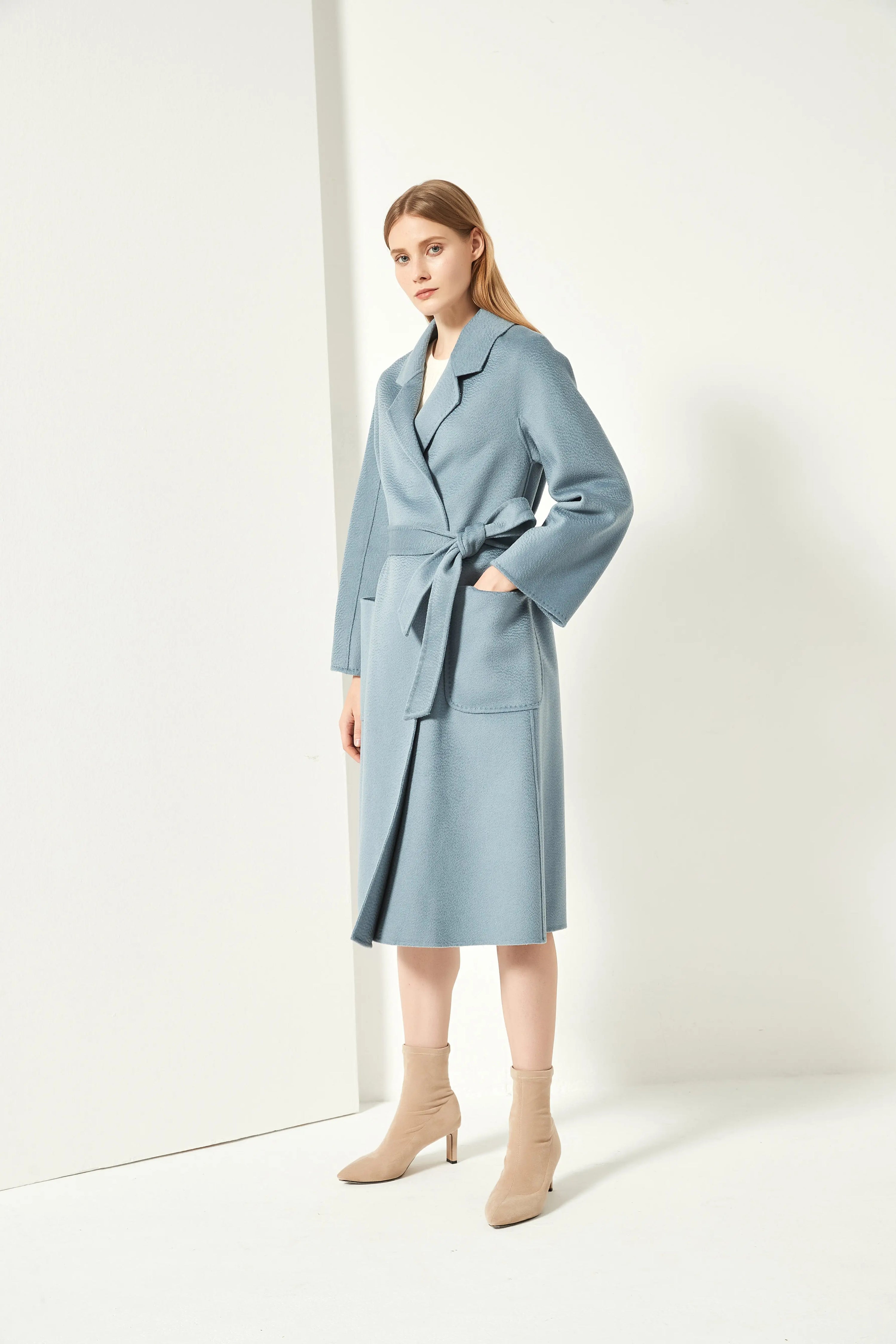 Organic Cashmere Double-Faced Wrap Coat