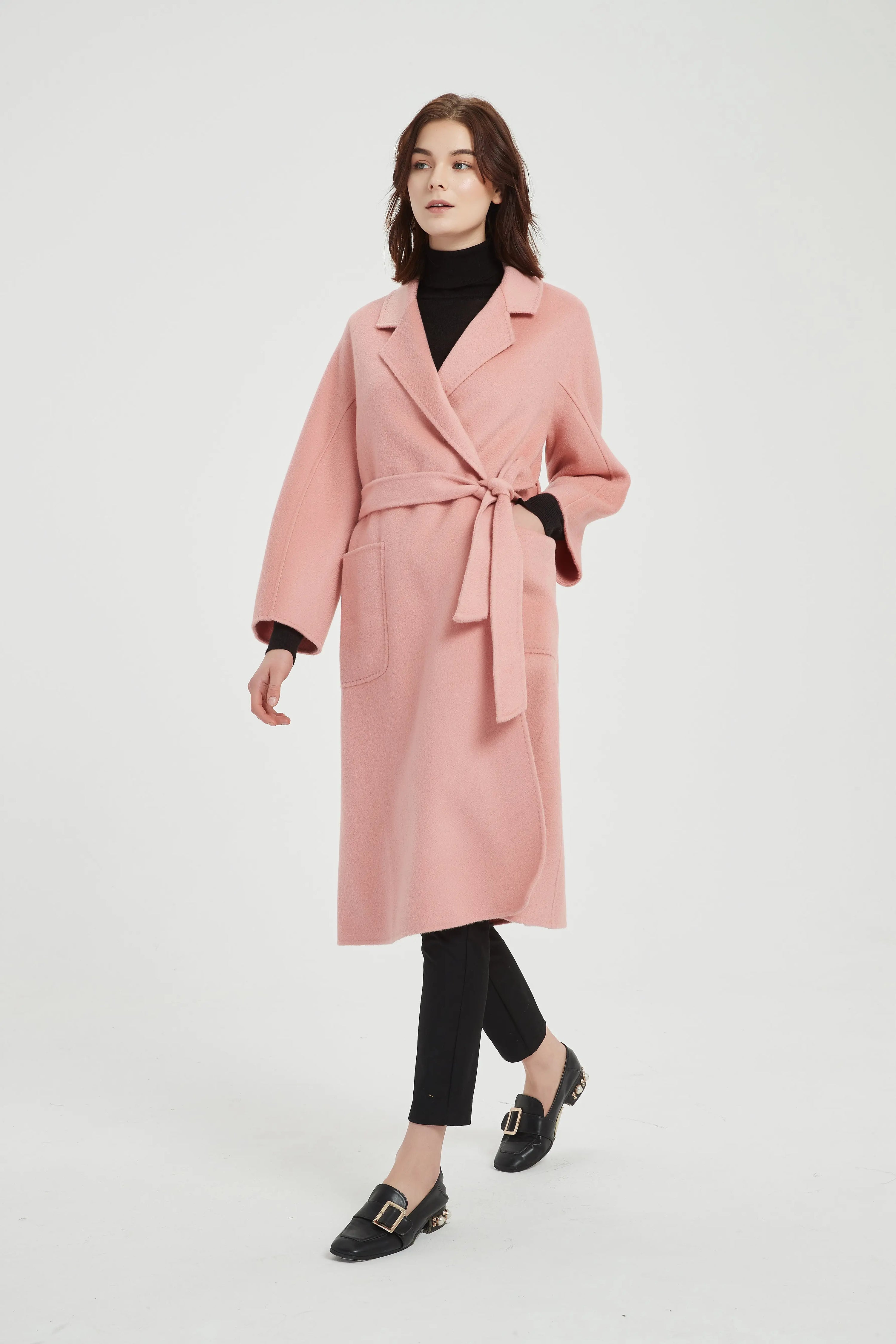 Organic Cashmere Double-Faced Wrap Coat