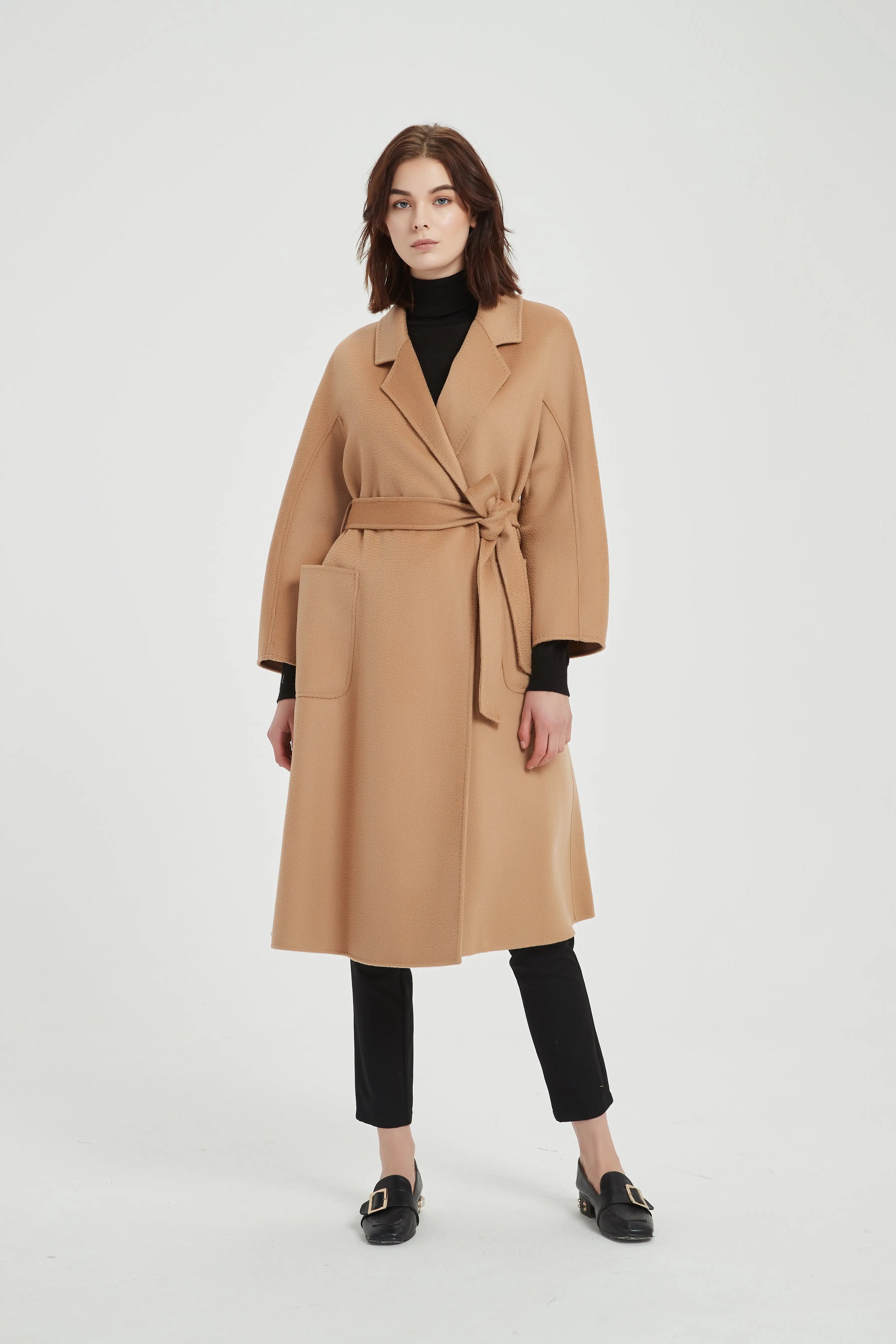 Organic Cashmere Double-Faced Wrap Coat