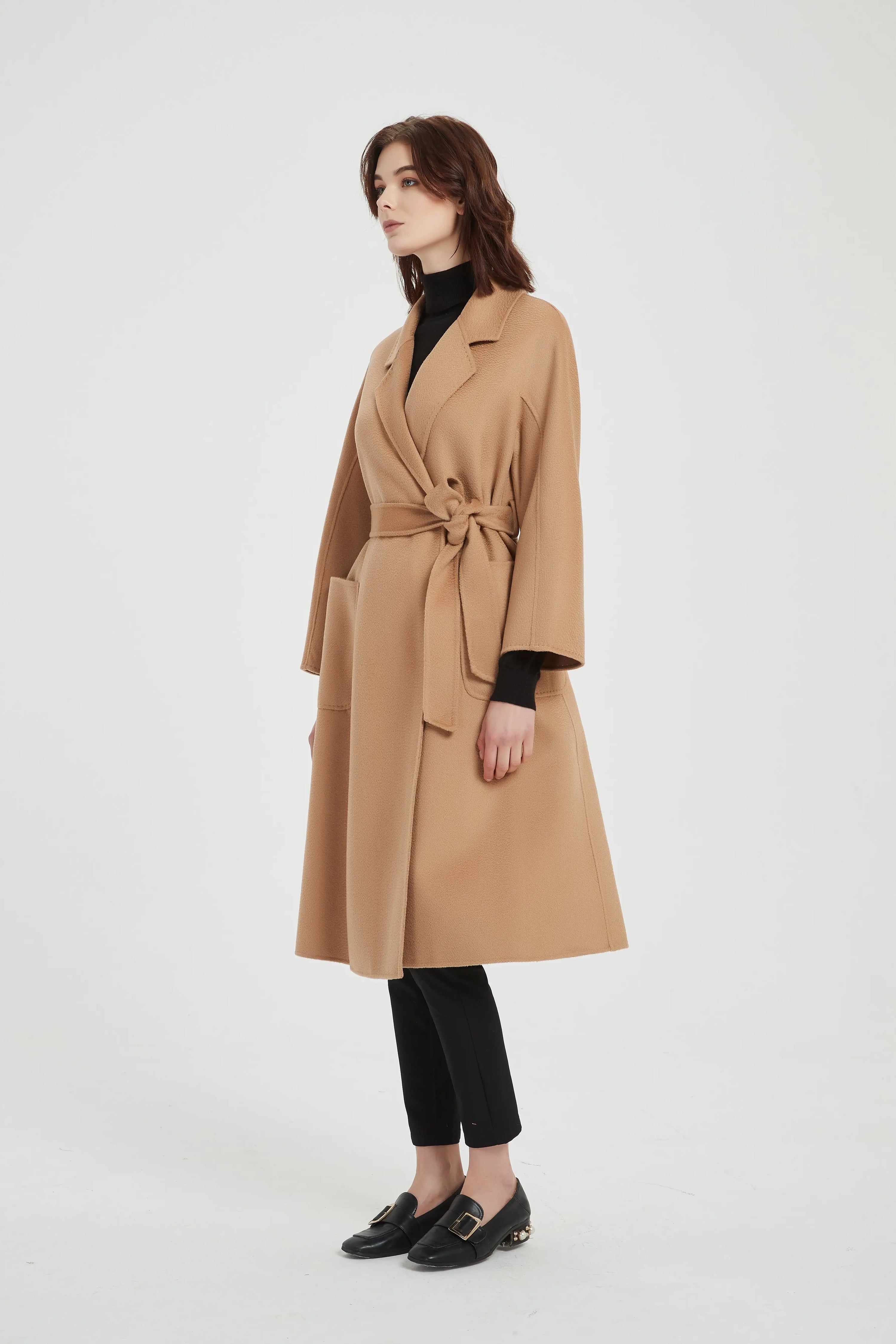 Organic Cashmere Double-Faced Wrap Coat