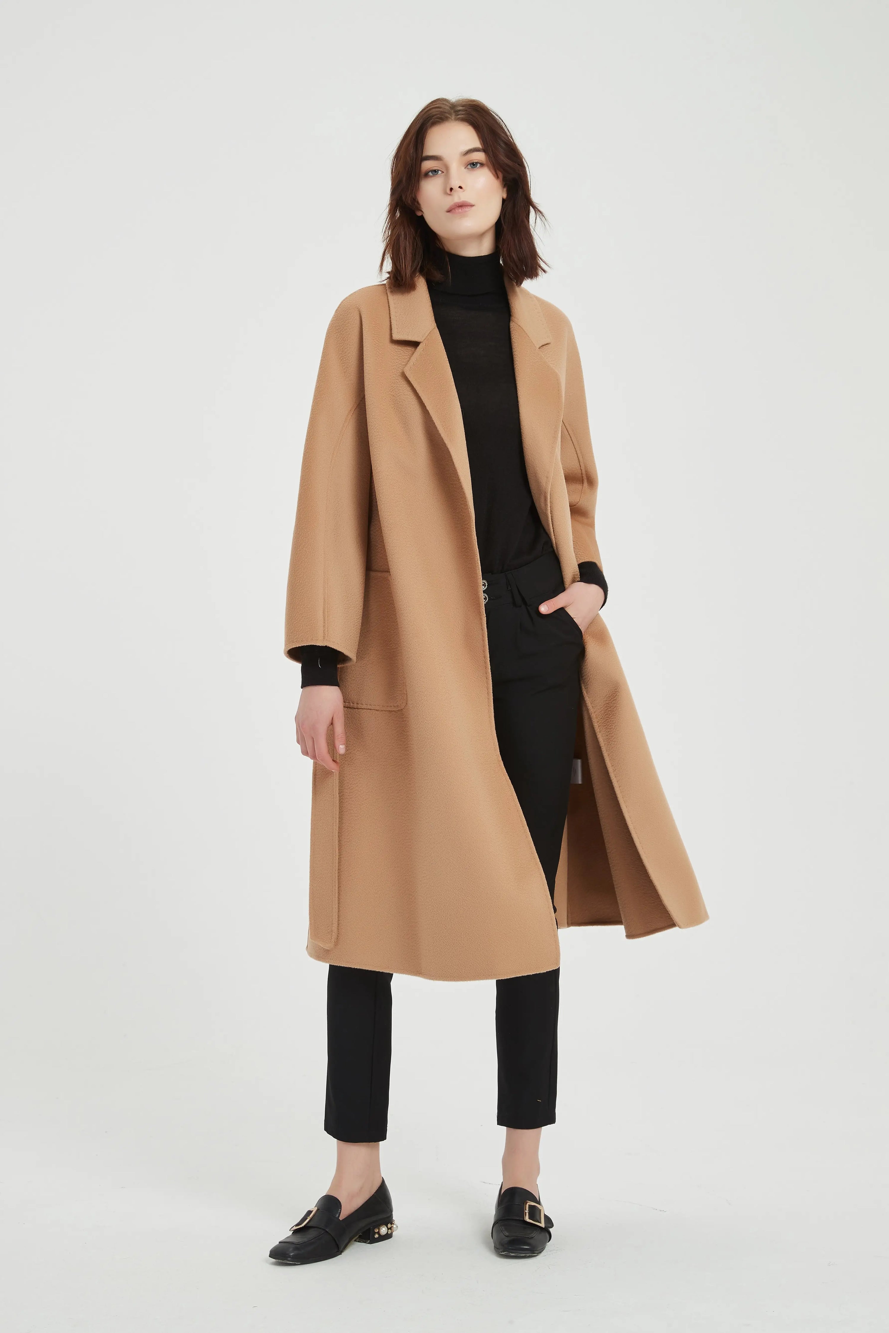 Organic Cashmere Double-Faced Wrap Coat