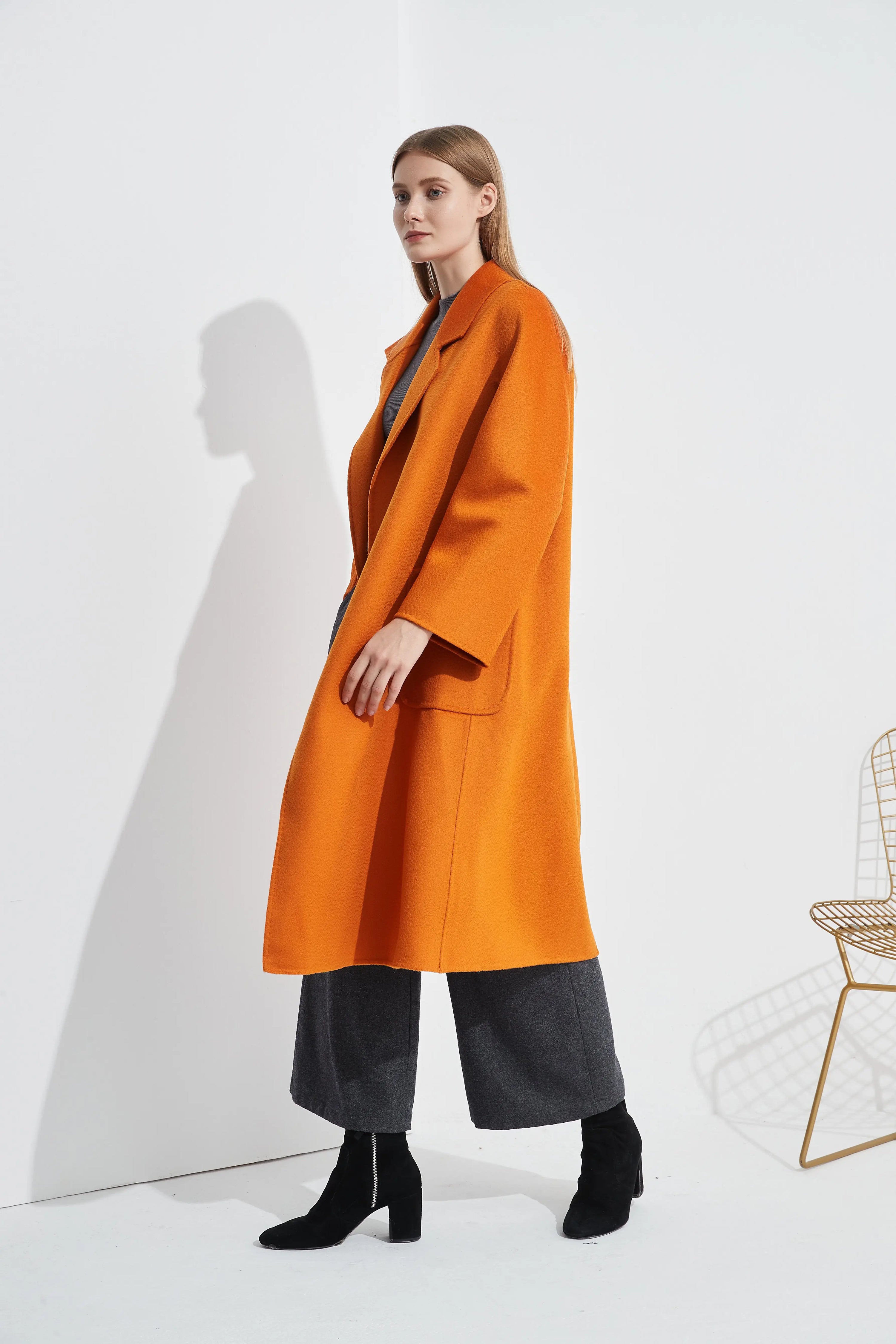 Organic Cashmere Double-Faced Wrap Coat