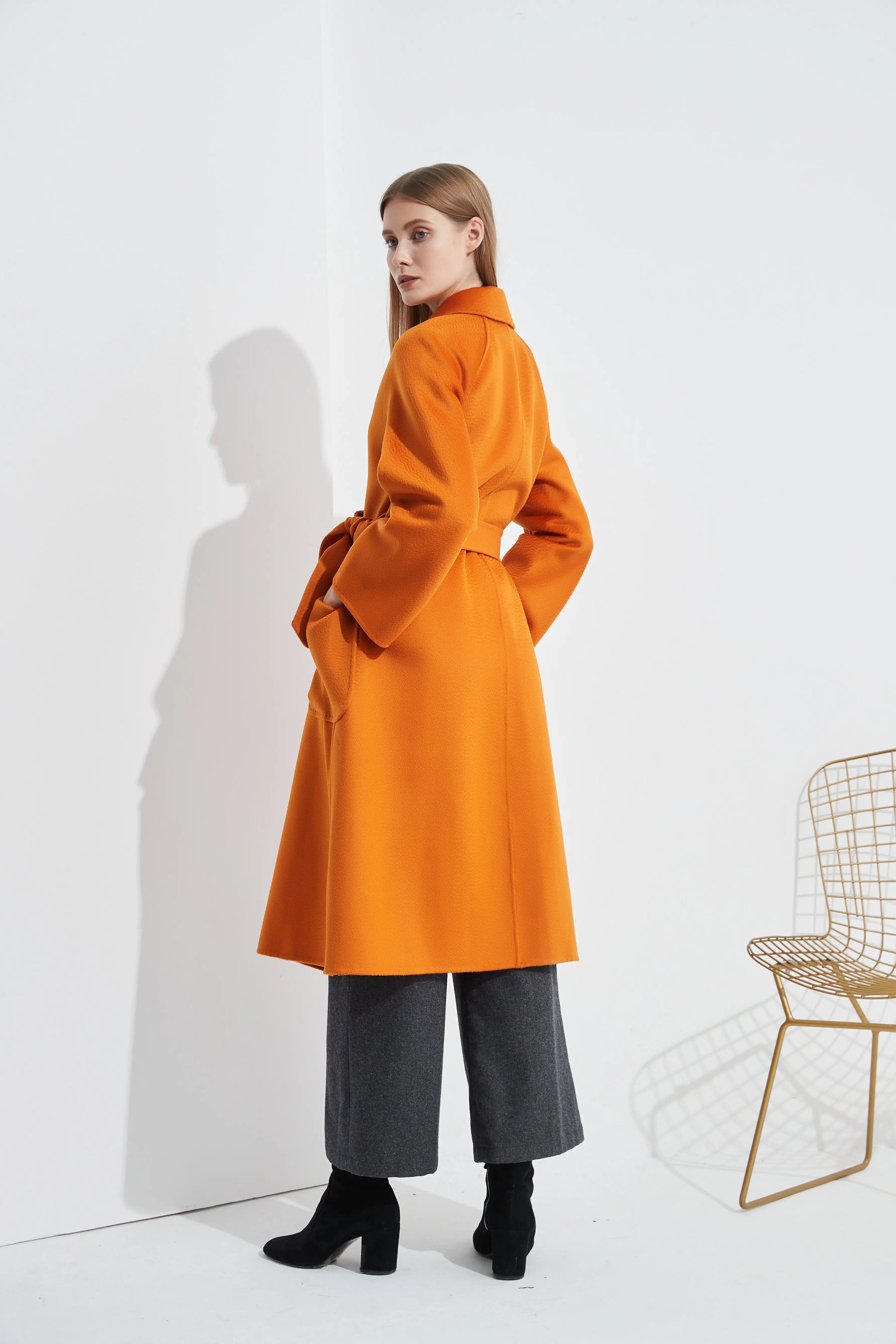 Organic Cashmere Double-Faced Wrap Coat