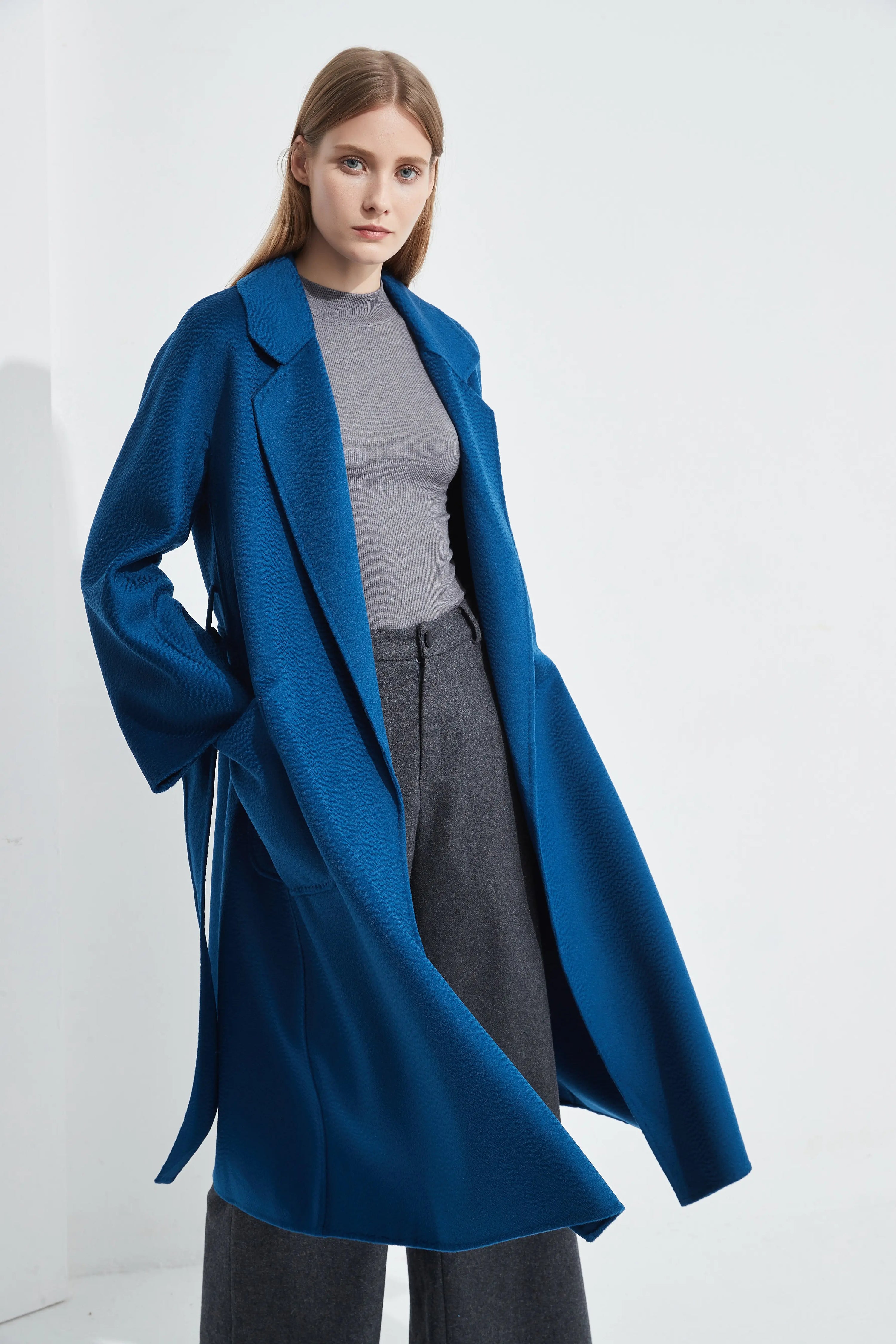 Organic Cashmere Double-Faced Wrap Coat