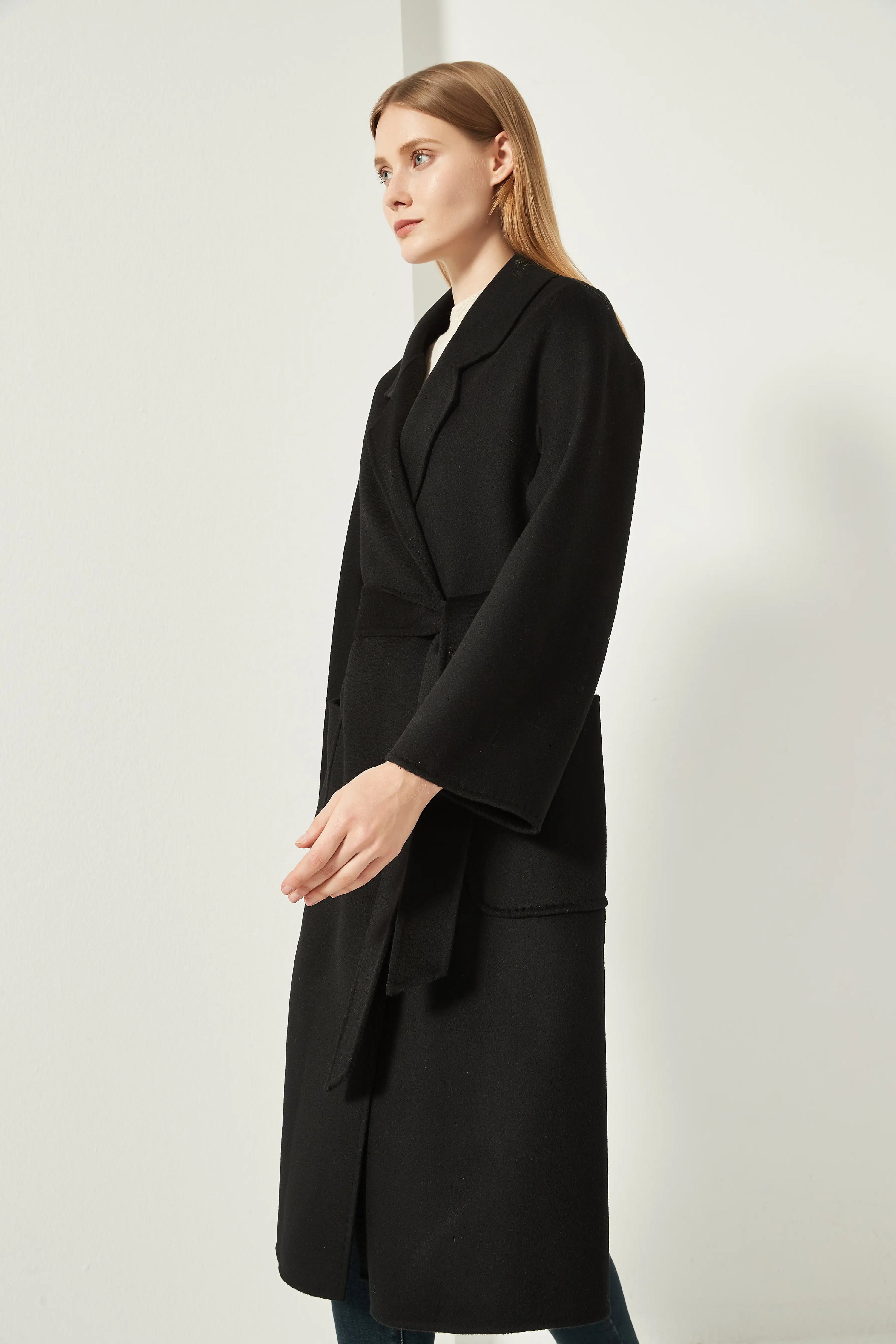 Organic Cashmere Double-Faced Wrap Coat