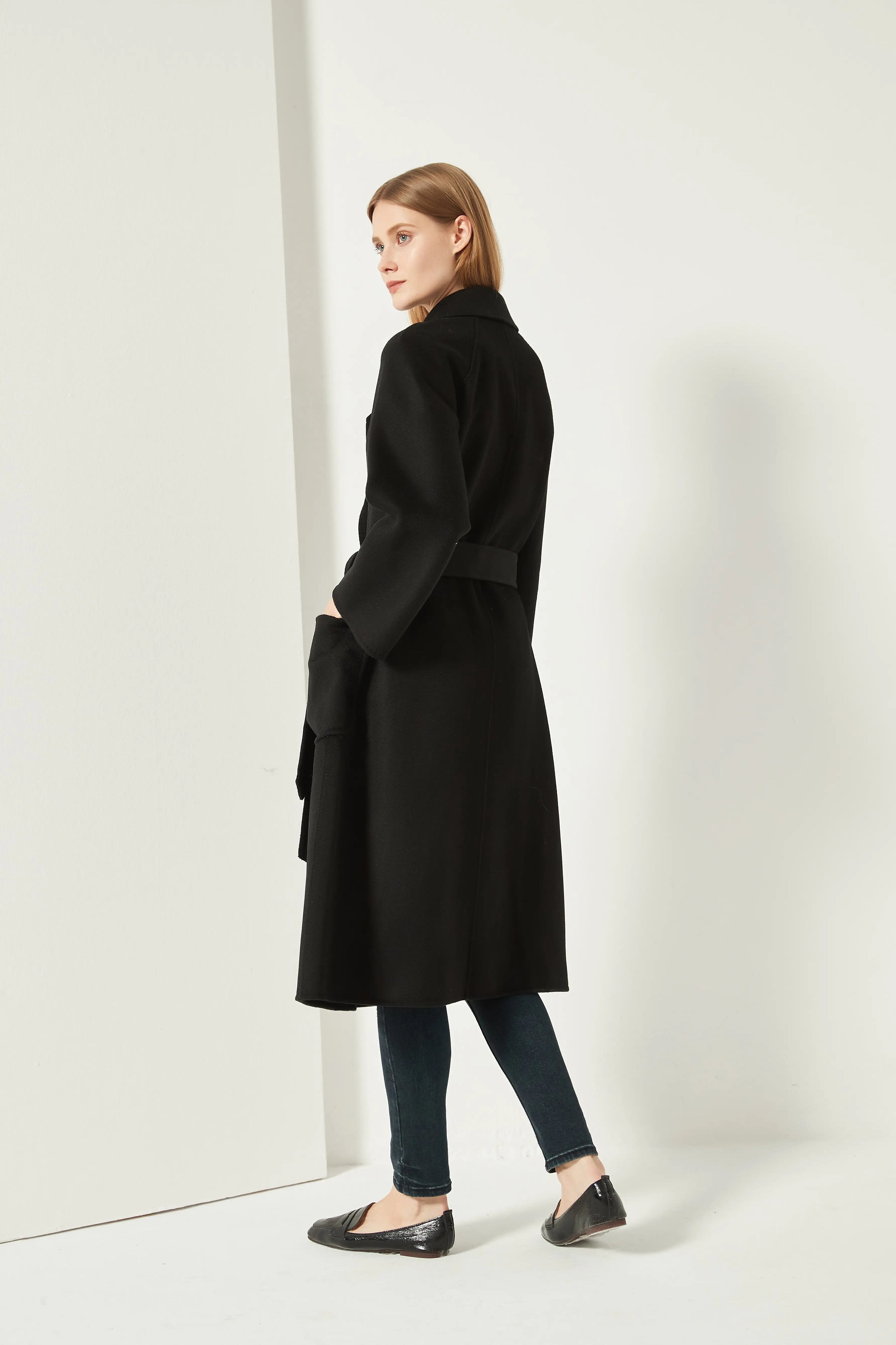 Organic Cashmere Double-Faced Wrap Coat