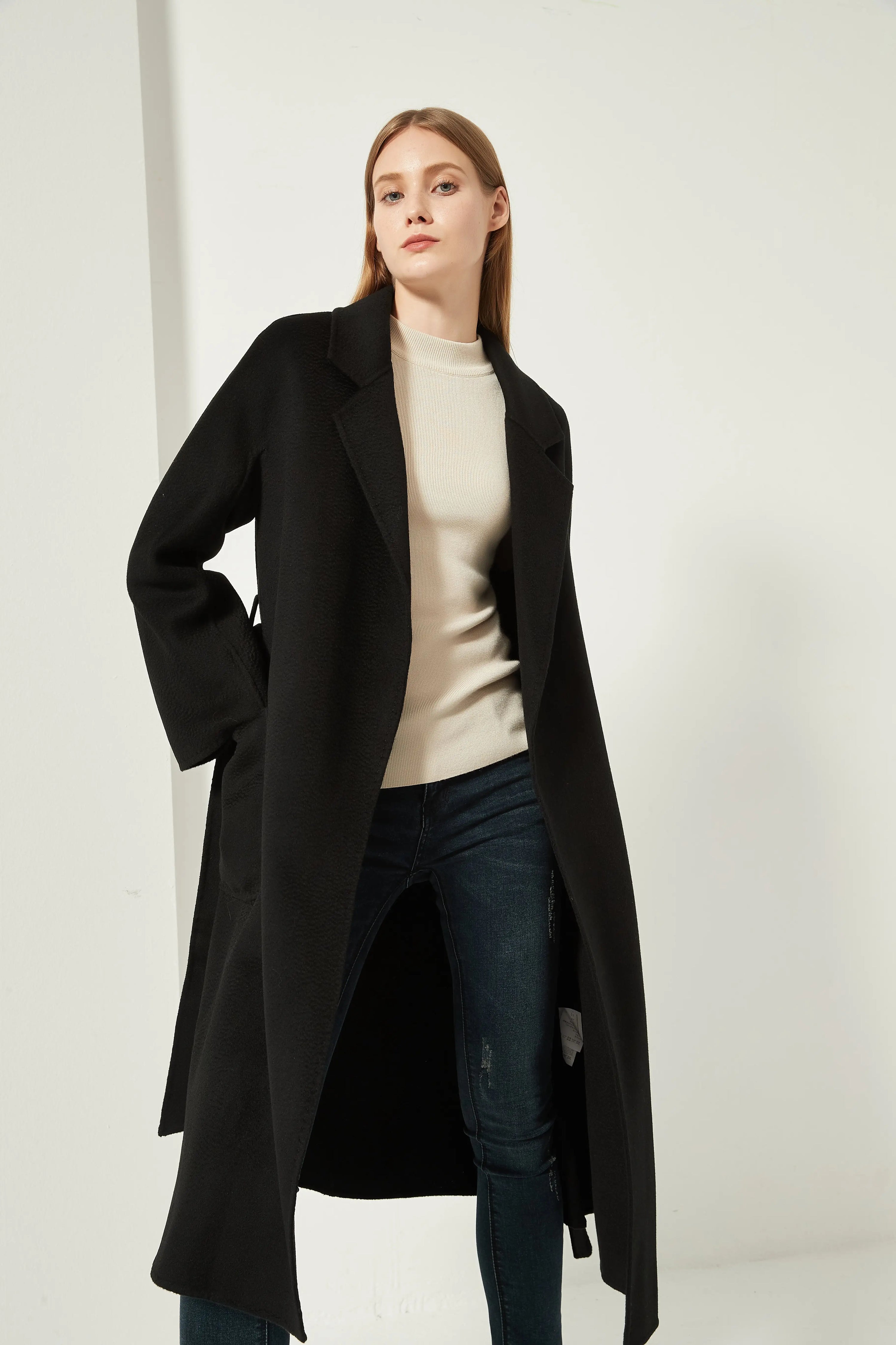 Organic Cashmere Double-Faced Wrap Coat