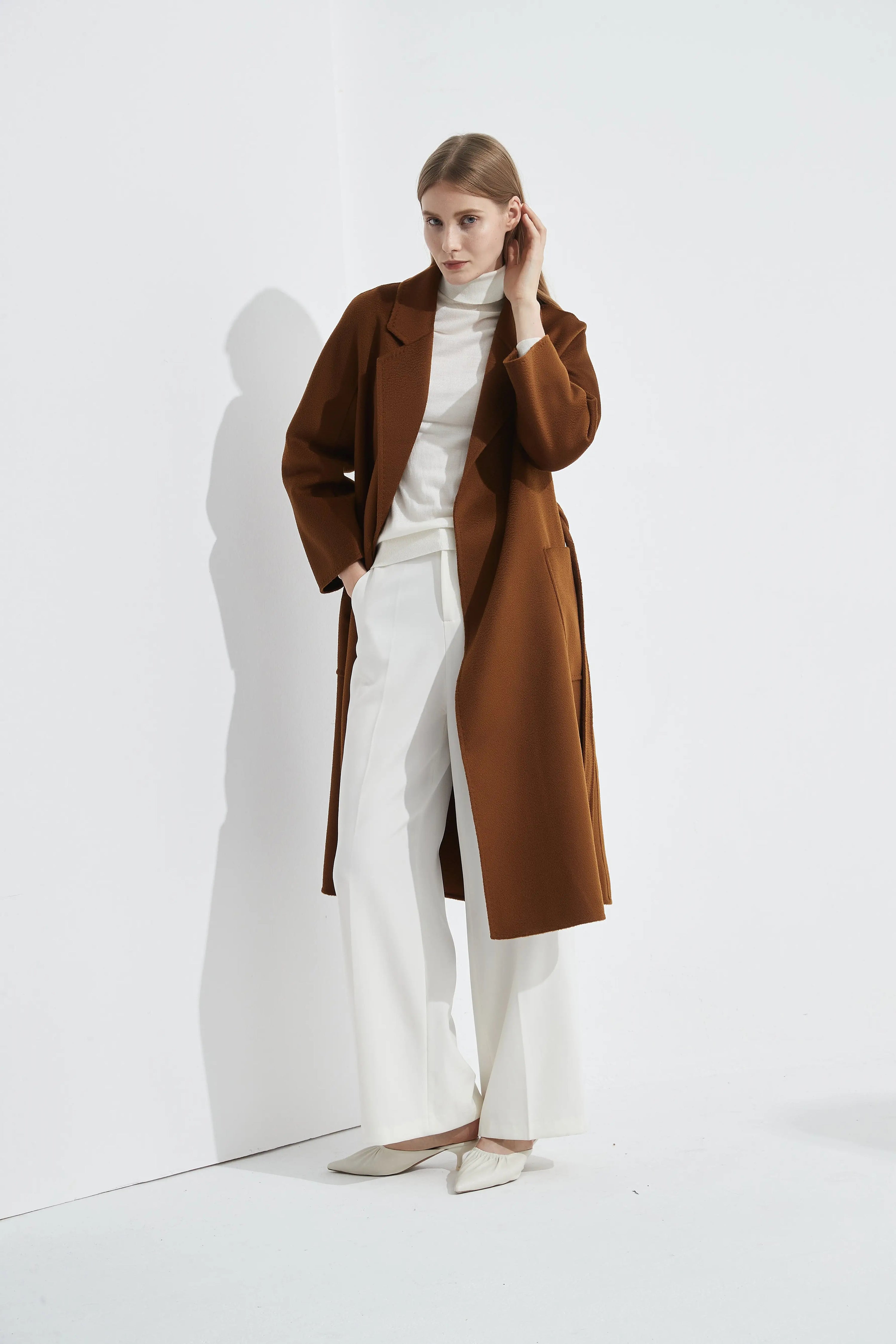 Organic Cashmere Double-Faced Wrap Coat