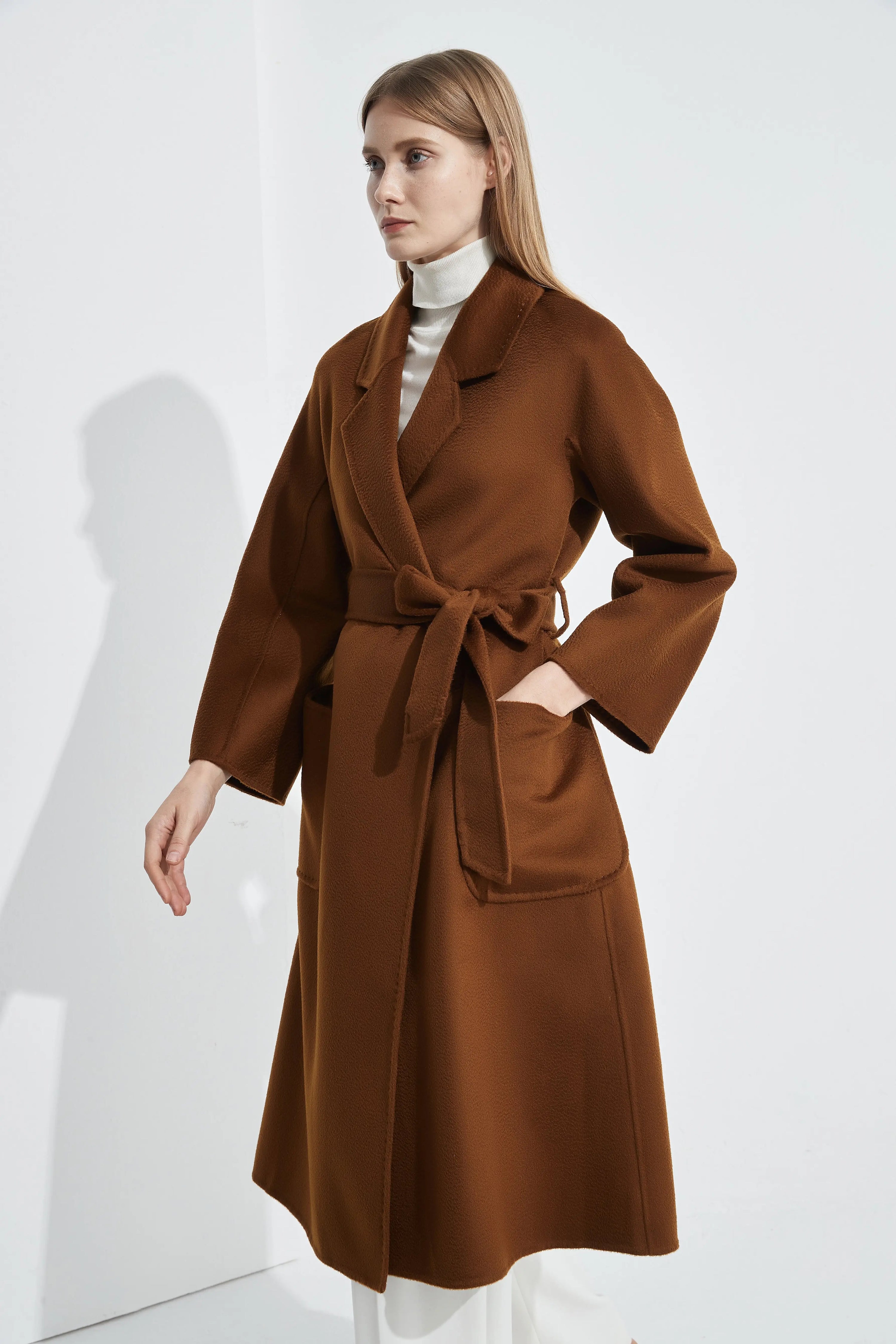 Organic Cashmere Double-Faced Wrap Coat