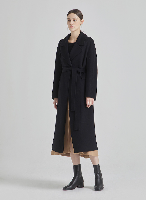 Cashmere Blend Belted Classic Long Coat