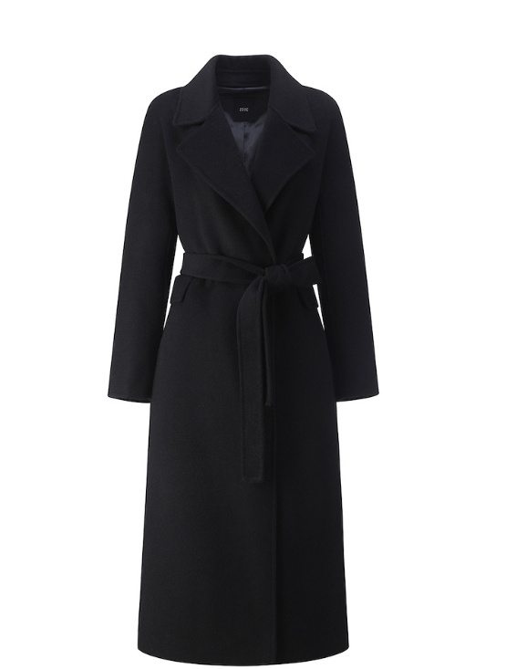 Cashmere Blend Belted Classic Long Coat