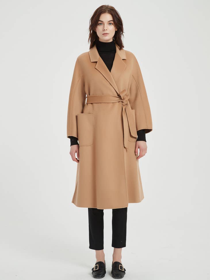 Organic Cashmere Double-Faced Wrap Coat