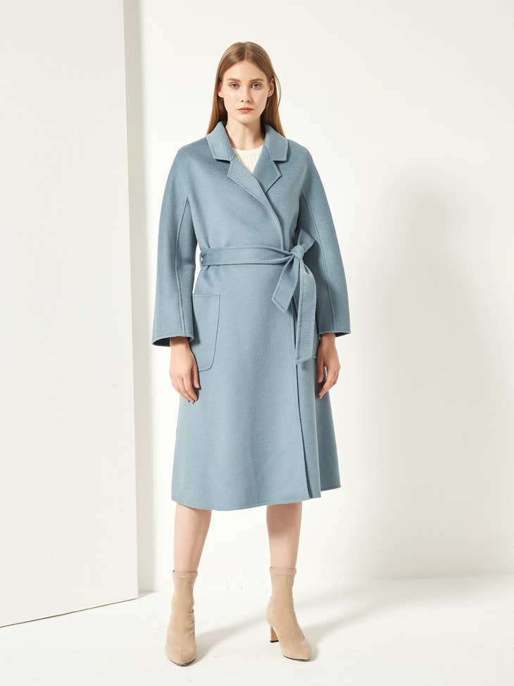 Organic Cashmere Double-Faced Wrap Coat