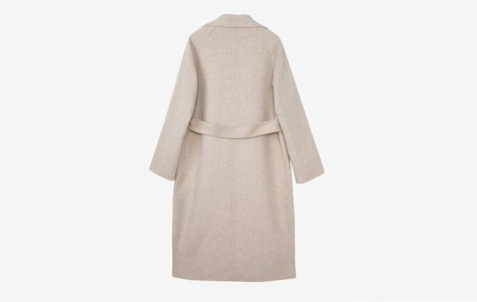 Women Cashmere Blended Belted Coat